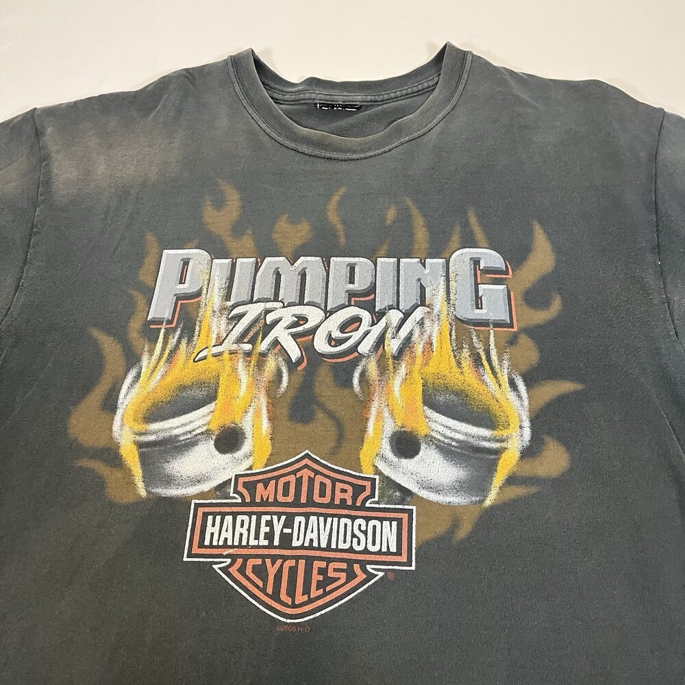 Vintage Harley Davidson Ohio Faded Distressed Flames Shirt Chrome Sweet Chrome